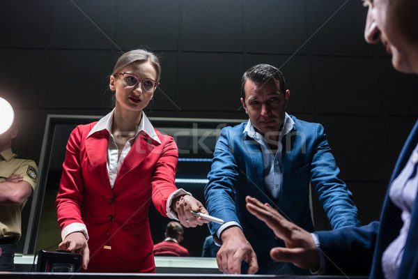 Two persuasive investigators trying to obtain a confession from  Stock photo © Kzenon