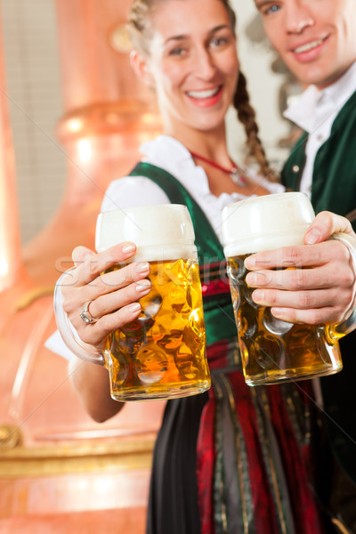 Homme femme bière verre brasserie verres [[stock_photo]] © Kzenon