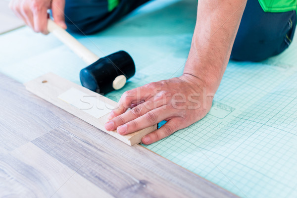 DIY workman flooring apartment floor Stock photo © Kzenon