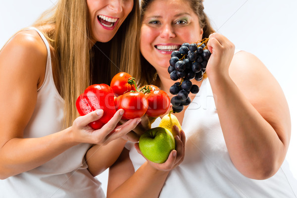 Healthy eating - women, fruits and vegetables Stock photo © Kzenon