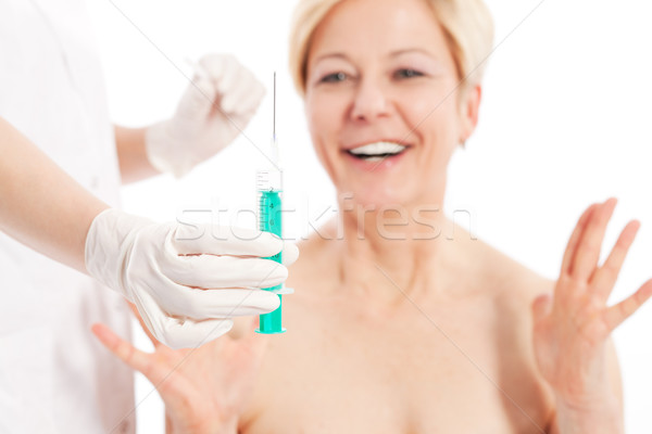 Stock fotó: Botox · kor · szépség · orvos · vár · tű