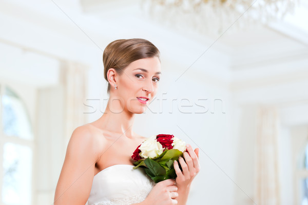 Bride with bridal bouquet Stock photo © Kzenon