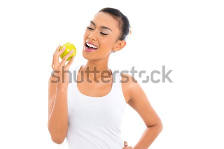 Asian woman eating and living healthy Stock photo © Kzenon