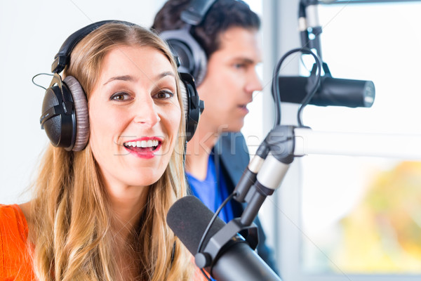 radio presenters in radio station on air Stock photo © Kzenon