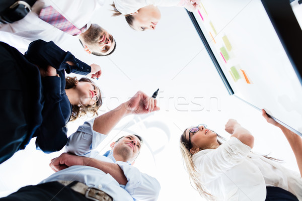 Group of business people in office at creative brainstorming Stock photo © Kzenon