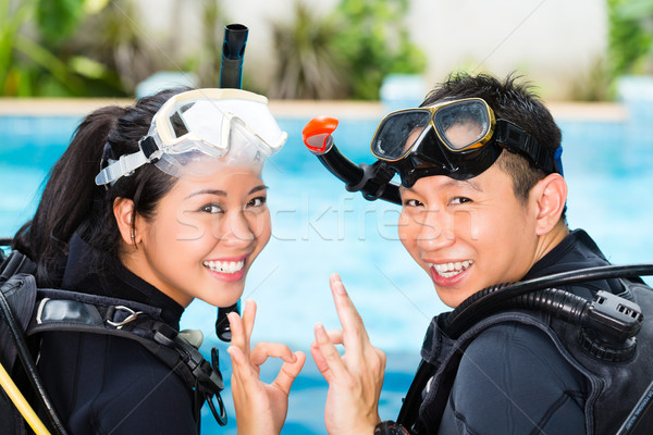 Foto stock: Professor · estudante · mergulho · escolas · asiático · pessoas