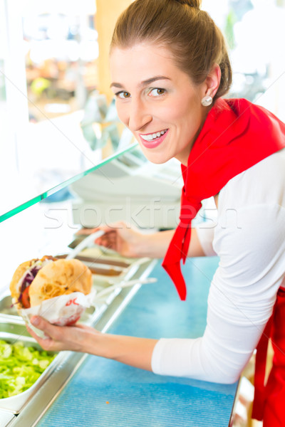Kebab forró friss hozzávalók barátságos török Stock fotó © Kzenon