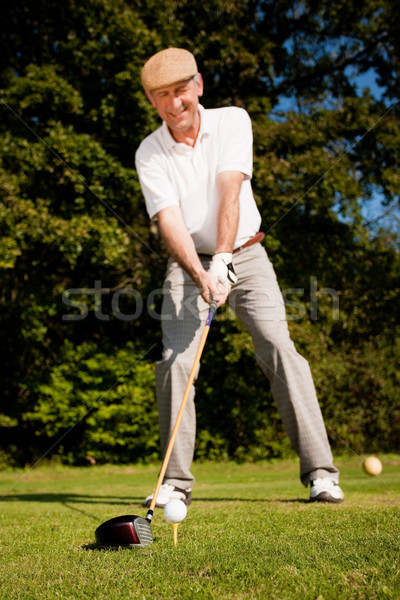 Senior player golf teeing Stock photo © Kzenon