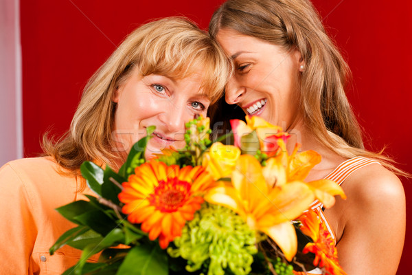 Mother?s or birthday - flowers and women Stock photo © Kzenon