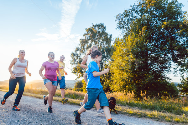 Stockfoto: Familie · lopen · spelen · pad · zomer