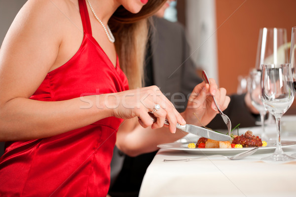 Dinner or lunch in restaurant Stock photo © Kzenon
