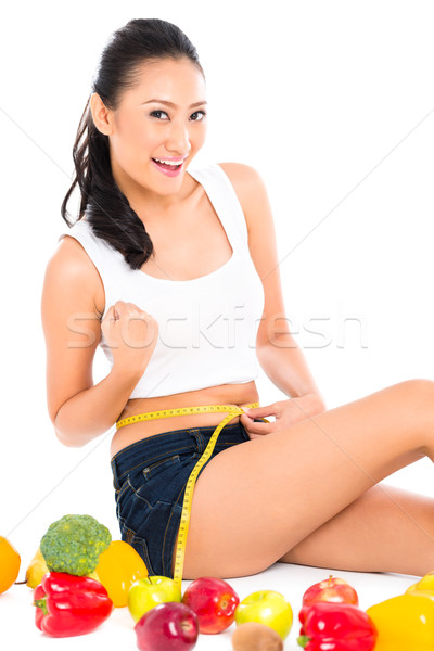азиатских китайский женщину диеты фитнес Сток-фото © Kzenon