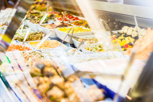 Kirakat előételek étel bolt áruház pult Stock fotó © Kzenon