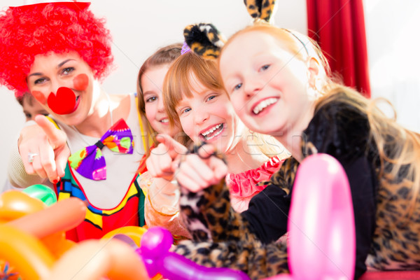 Clown enfants fête d'anniversaire enfants femme [[stock_photo]] © Kzenon