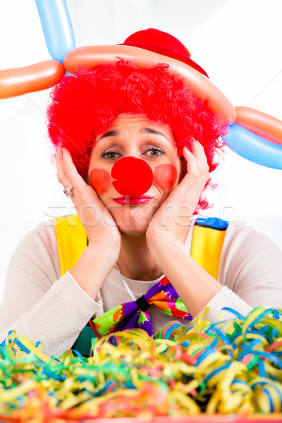Stock photo: Sad clown being sick and tired of it all