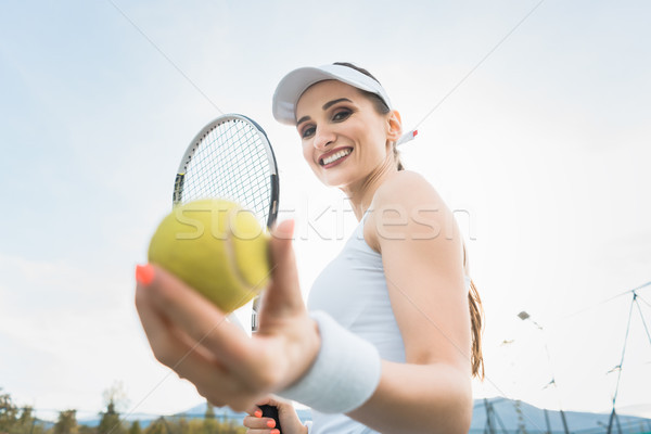 Woman wanting to play Tennis Stock photo © Kzenon