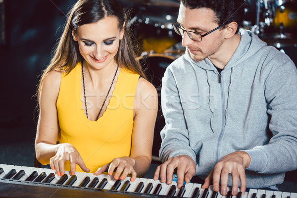 Piano giocatori giocare insieme pezzo musica Foto d'archivio © Kzenon