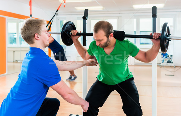спортсмена тяжелая атлетика спортзал студию подготовки партнера Сток-фото © Kzenon
