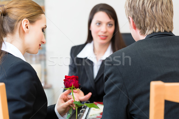 mortician with client comforting and advising Stock photo © Kzenon