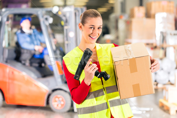 worker holds package in warehouse of forwarding Stock photo © Kzenon