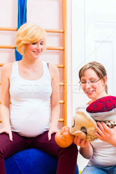 Midwife giving prenatal care for pregnant mother Stock photo © Kzenon