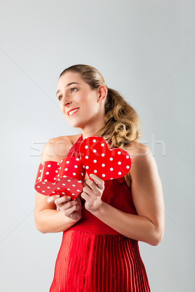 女子 開盤 目前 情人節 心臟 商業照片 © Kzenon