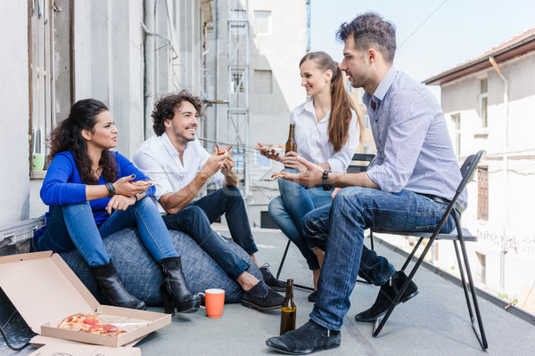 Squadra creativo agenzia pranzo ufficio balcone Foto d'archivio © Kzenon