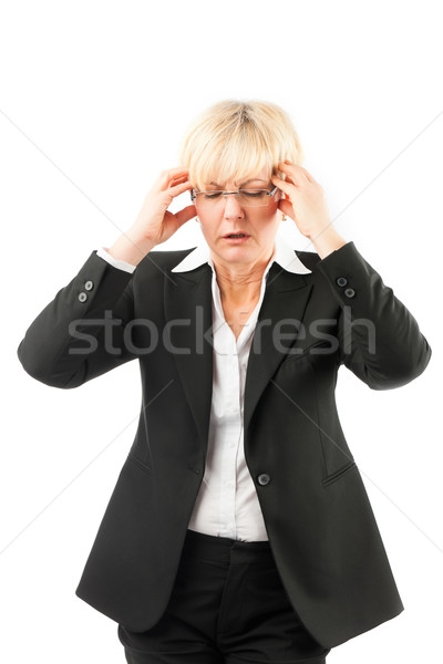 Business woman with headache or burnout Stock photo © Kzenon