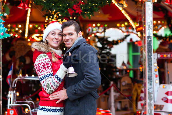 Couple on traditional Christmas market  Stock photo © Kzenon