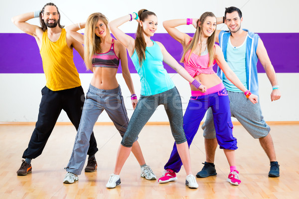 Stockfoto: Danser · zumba · fitness · opleiding · dans · studio