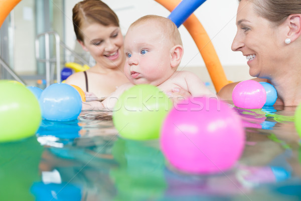 Mums and babies having fun at infant swimming course  Stock photo © Kzenon