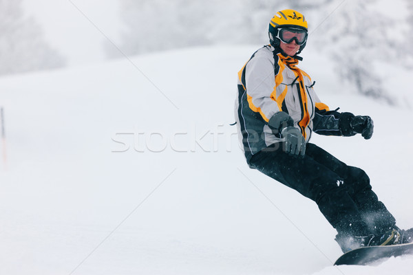 Snowboarder Alpen Sport Schnee Winter männlich Stock foto © Kzenon