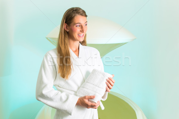 Wellness - young woman floating in Spa in Tank Stock photo © Kzenon