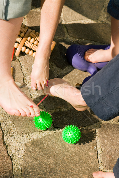 Healthy feet - feet gymnastics Stock photo © Kzenon