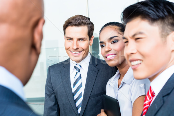 Stockfoto: Asian · business · team · discussie · indian · ceo · bespreken