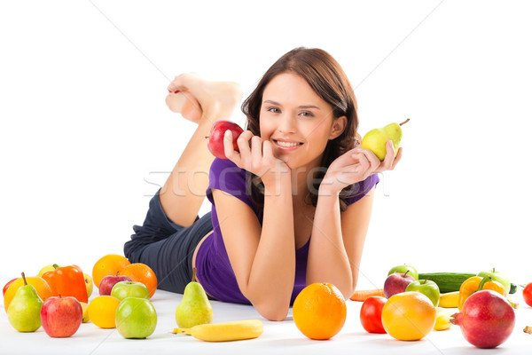 Gesunden Ernährung Früchte gesunde Ernährung glücklich Stock foto © Kzenon