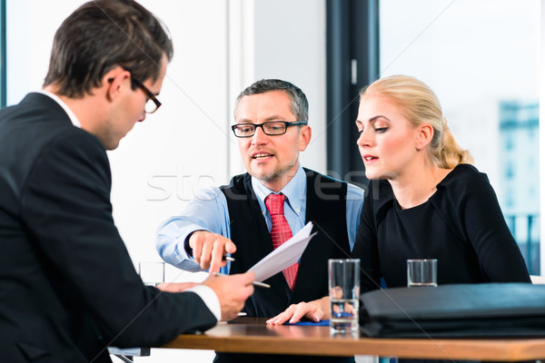 Business - Job Interview with candidate and HR Stock photo © Kzenon