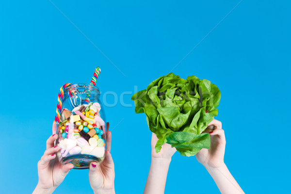 Healthy food - sweets and Greens Stock photo © Kzenon
