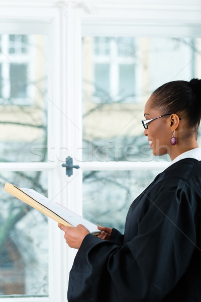 Lawyer in office with dossier standing an window Stock photo © Kzenon