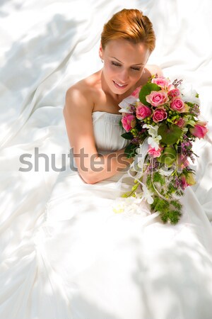 Hochzeit - Braut mit Brautstrau Stock photo © Kzenon
