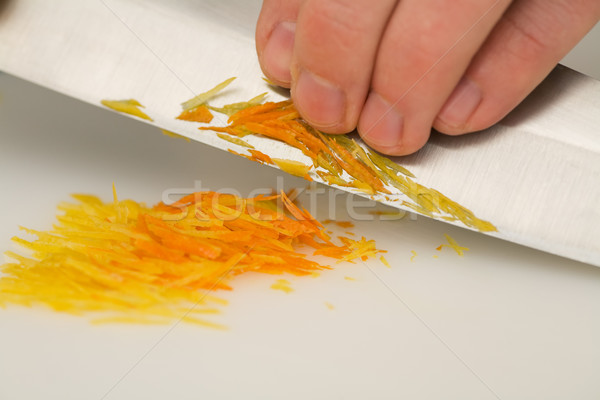 Cutting orange peel Stock photo © Kzenon