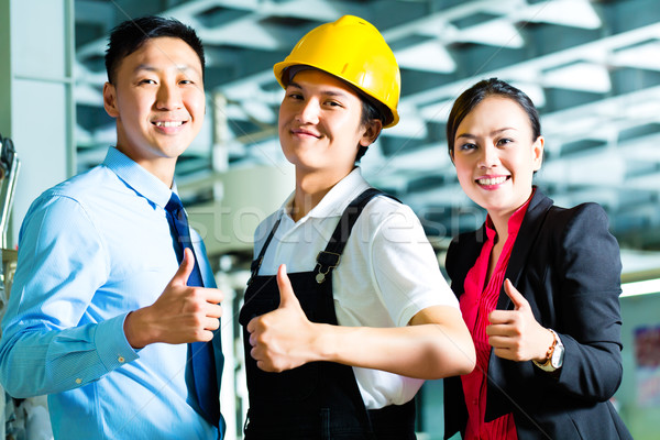 Worker, Production manager and owner in factory Stock photo © Kzenon