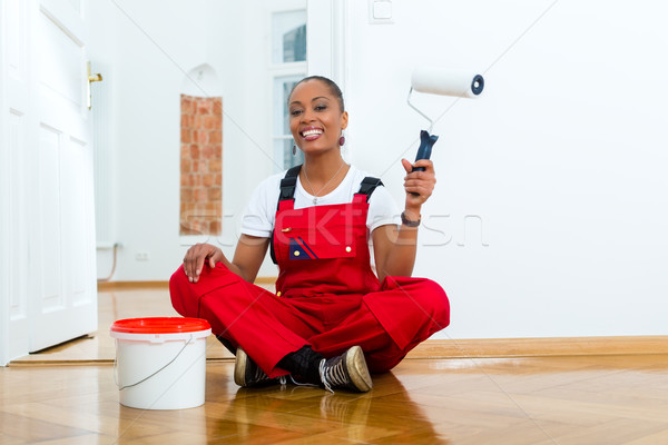 Woman in her home renovating diy Stock photo © Kzenon