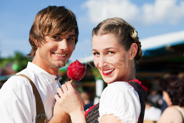 Couple in Tracht on Dult or Oktoberfest  Stock photo © Kzenon