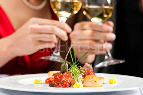 Stock photo: Dinner or lunch in restaurant
