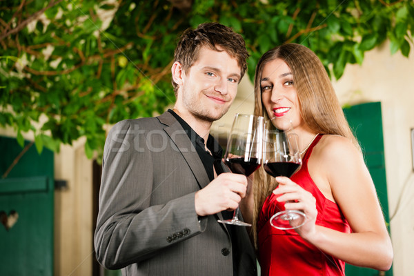 Winetasting in restaurant Stock photo © Kzenon