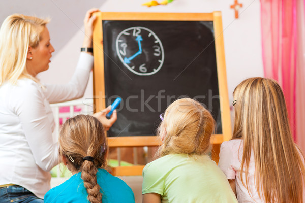 Children playing school at home Stock photo © Kzenon