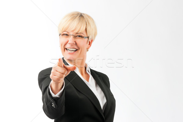 Mature woman point finger on the viewer Stock photo © Kzenon