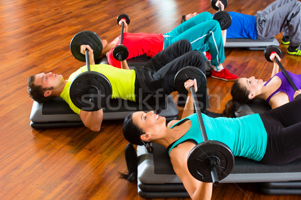 Gymnase haltères groupe jeunes sport [[stock_photo]] © Kzenon