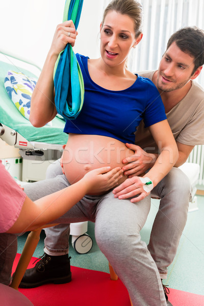 Pregnant woman preparing herself for giving birth Stock photo © Kzenon